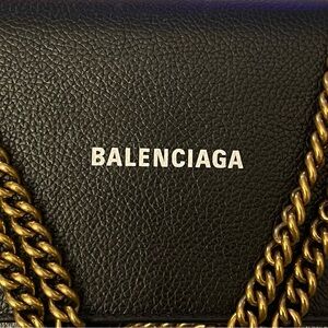 Balenciaga Men's Bag in Black with Gold Chain
